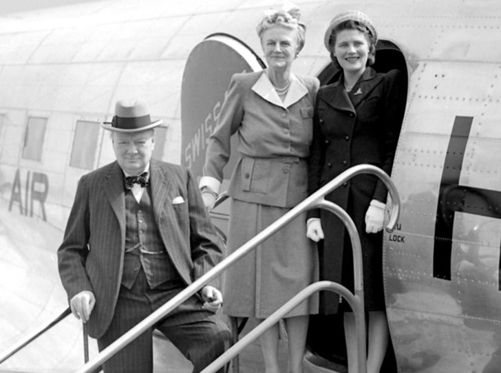 Уинстон, Клементина и Мэри Черчилль, 1946 год