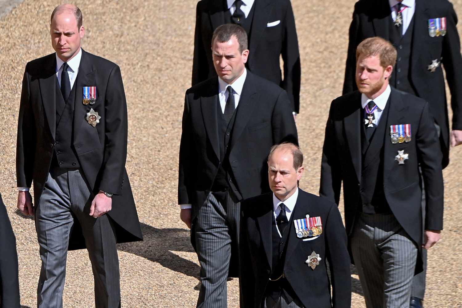Принц Гарри на похоронах принца Филиппа