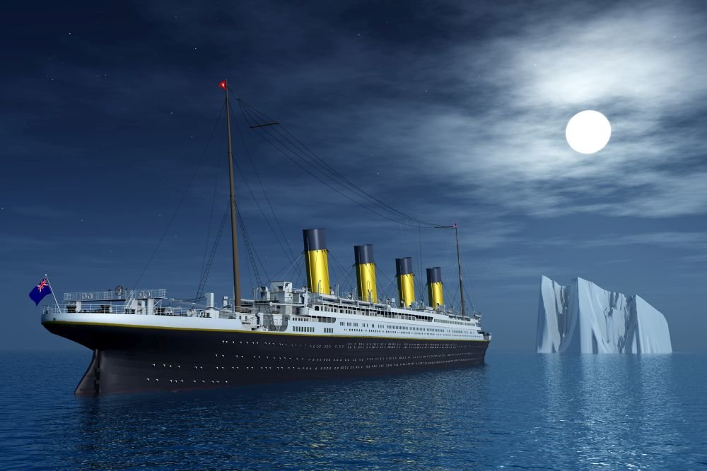 Иллюстрация трансатлантического лайнера «Титаник»