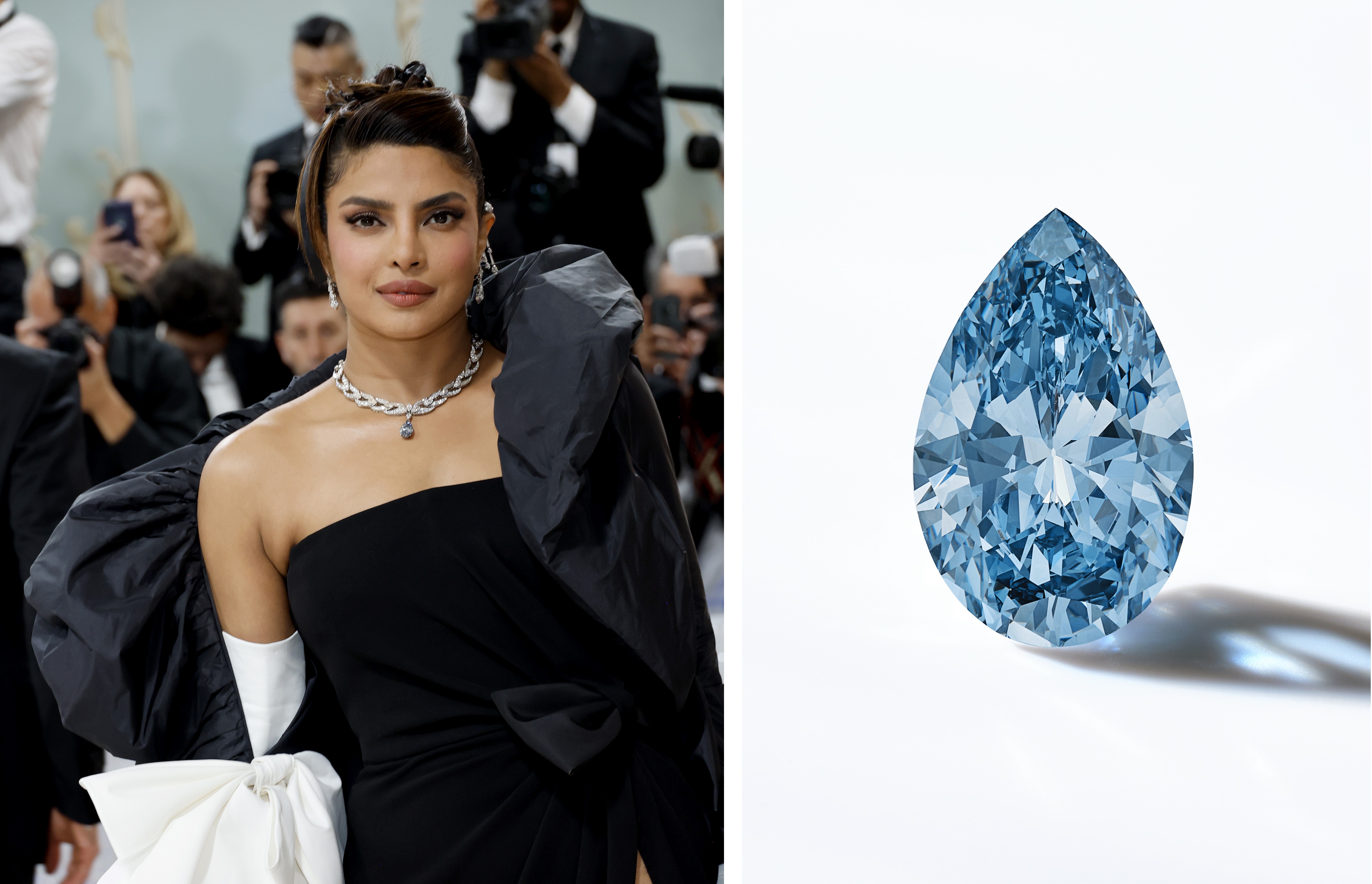Прянка Чопра в колье с бриллиантом Laguna Blu Diamond
