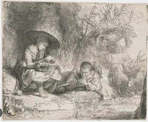 Рембрандт ван Рейн. «Флейтист» (1642) Рембрандт ван Рейн. «Флейтист» (1642)