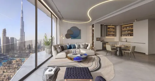 Жилая зона в апартаментах W Residences Downtown в Дубае