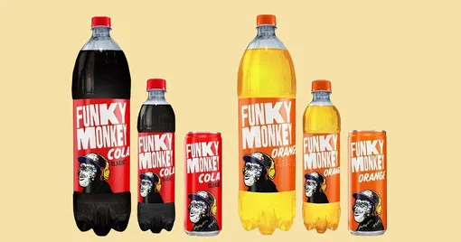 Газированный напиток Funky Monkey Cola и Funky Monkey Orange