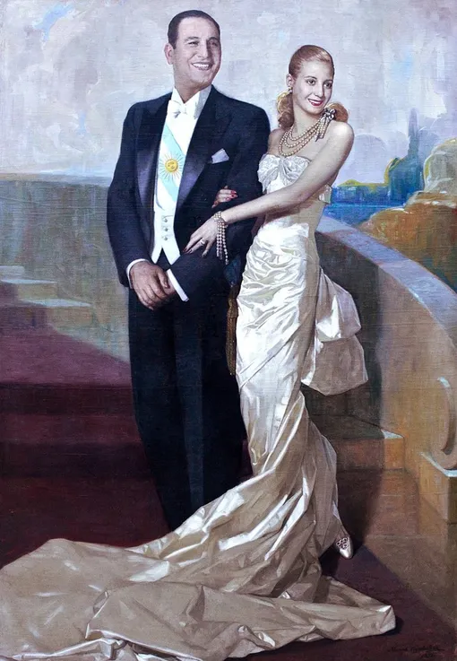 Парадный портрет Хуана Перона вместе с женой Эвой, 1948 год
