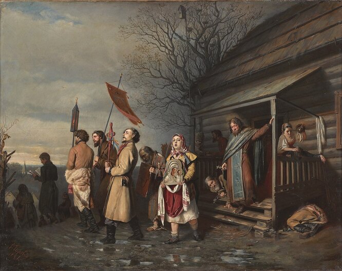 В. Г. Перов. Сельский крестный ход на Пасхе. 1861