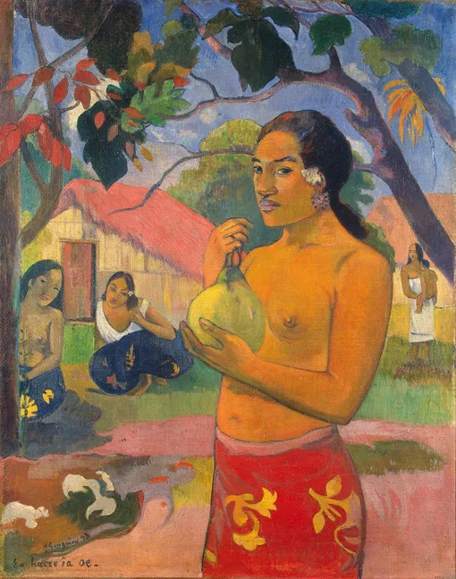 Картина «Женщина, держащая плод», художник Поль Гоген