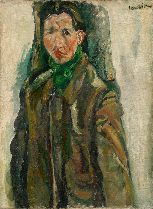 Хаим Сутин «Автопортрет с занавеской», 1917