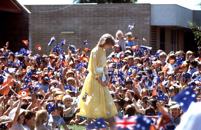 Принцесса Диана в Воздушной школе в Алис-Спрингс, Австралия, 30 марта 1987 года