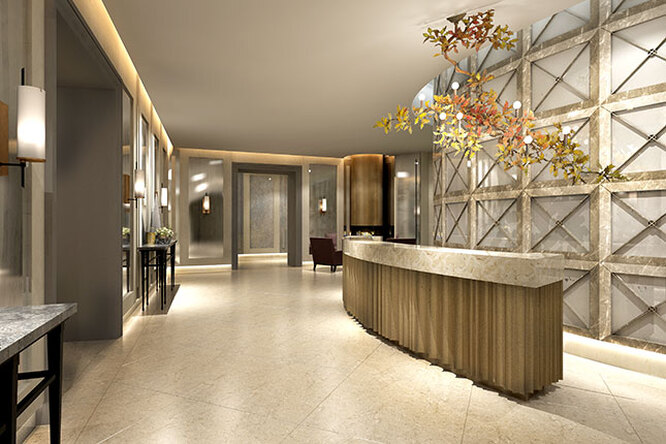 Лобби особняков элитного комплекса «Полянка/44» оформлены по следам самых роскошных отелей мира
