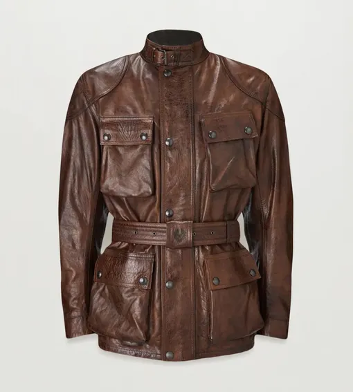 Мужская куртка Дина Винчестера Belstaff, коричневая кожаная куртка, мужское кожаное полупальто из 90