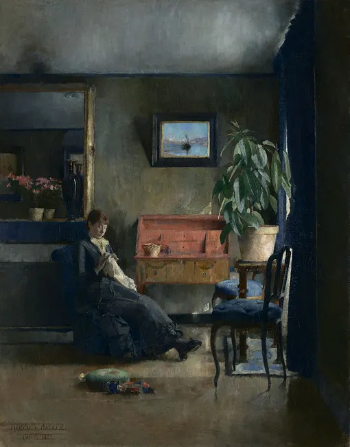 «Голубой интерьер», Гарриет Баккер, 1883