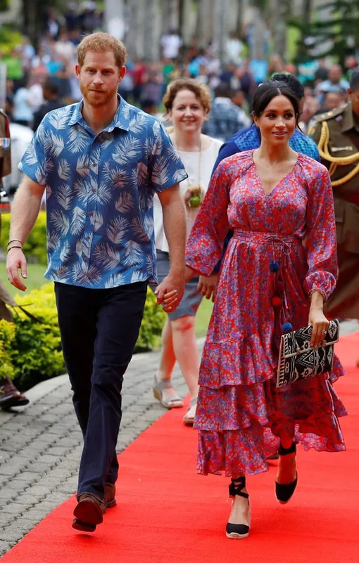 Меган Маркл и принц Гарри на острове Фиджи в 2018 году