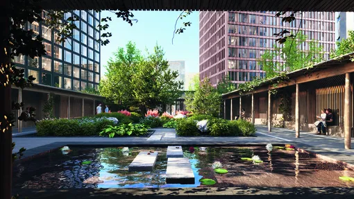 Центром притяжения для жителей станет японский сад с прудом